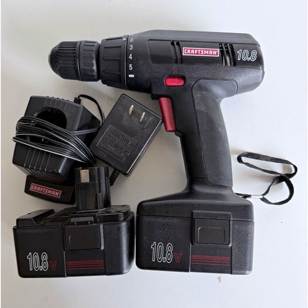 Craftsman 10.8V Cordless Drill/Driver 3/8in Keyless w/2 Batteries Charger